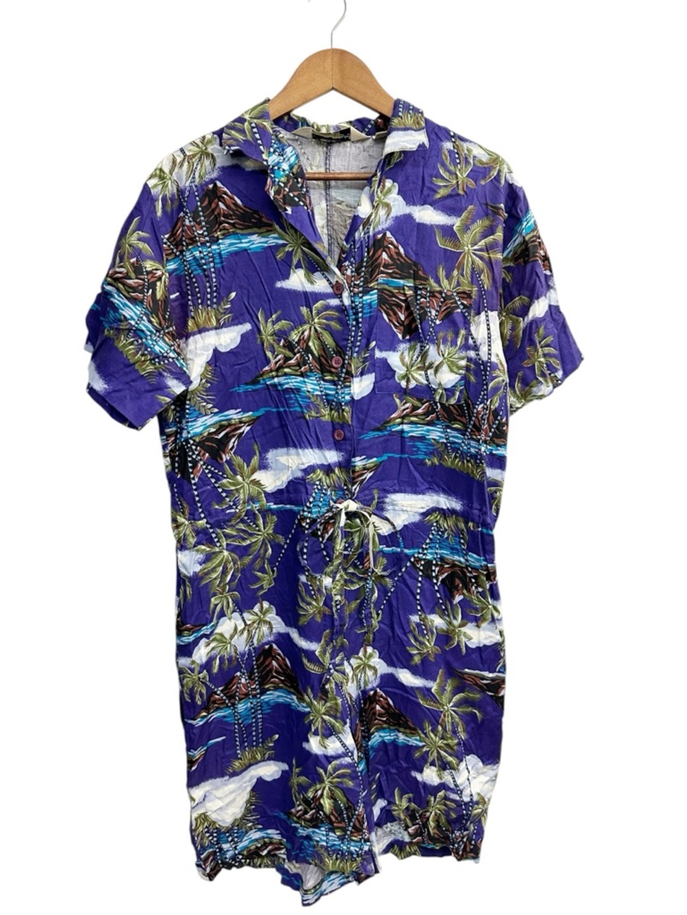 Vintage DVF Diane von Furstenberg Tropical Romper Y2K Hawaiian Print Size 12